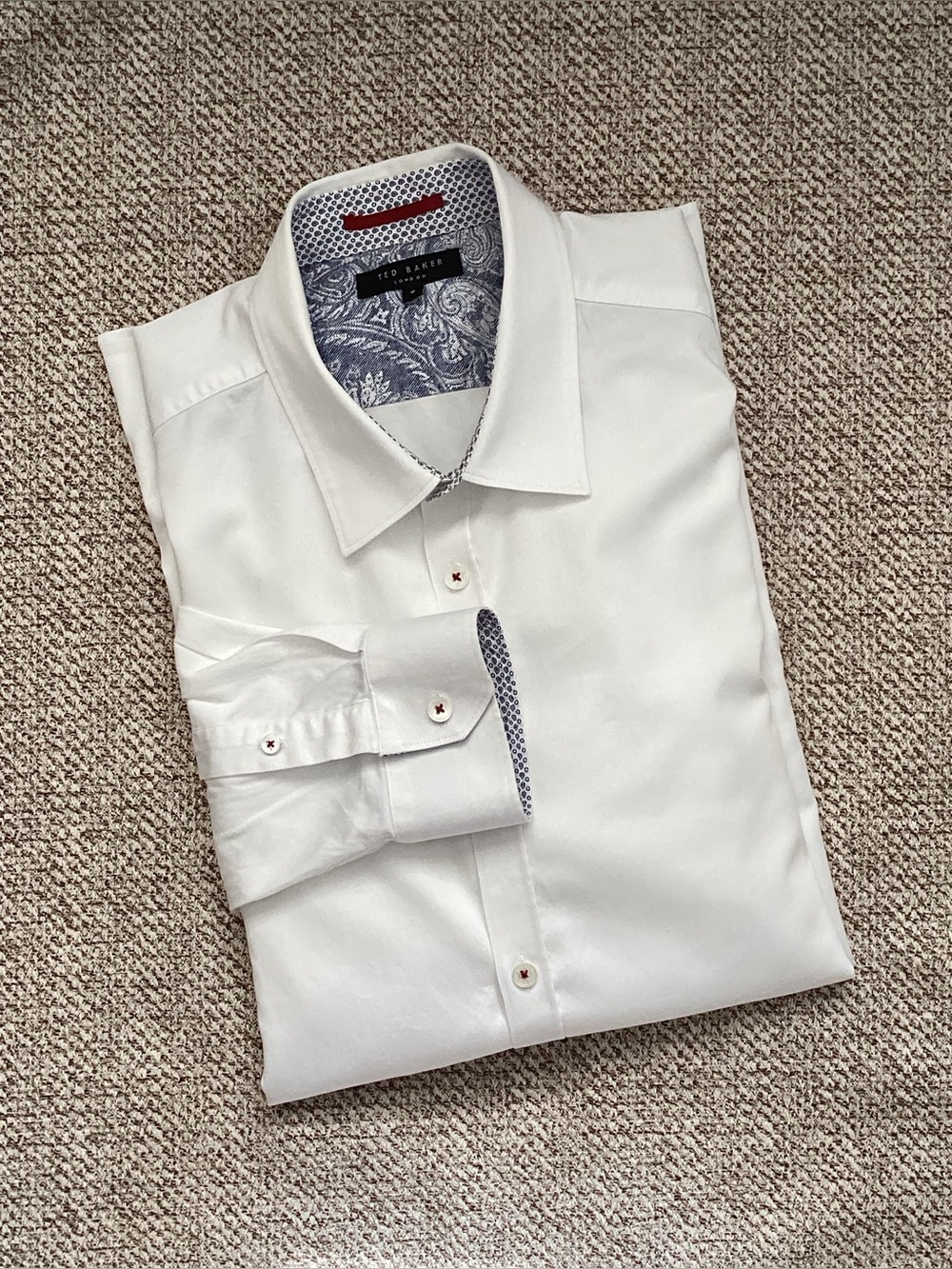 Ted Baker London White Button Down Dress Shirt, Size XL